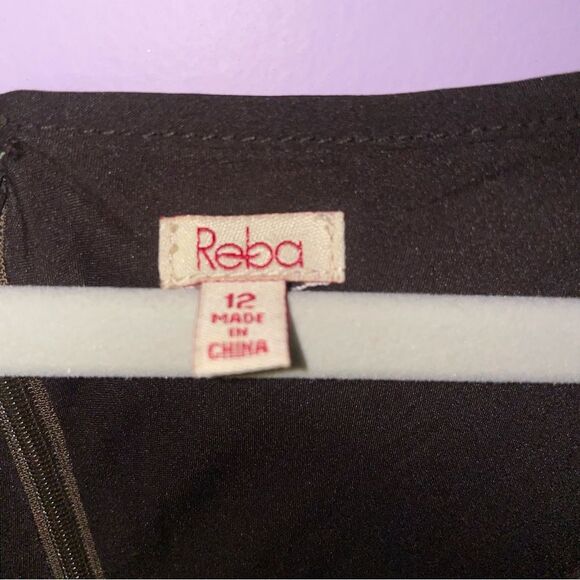 Reba Size 12 Midi Dress Brown Boho Print Sleeveless Lace Casual - Picture 3 of 9